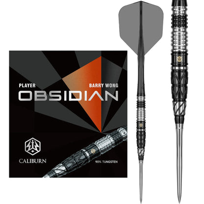 Caliburn - Obsidian Barry Wong Steel Tip Darts - 90% Tungsten Darts - 23g / 25g