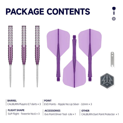Caliburn Awakening ET Steel Tip 90% Tungsten Darts - EVO Points