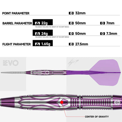 Caliburn Awakening Nicomuse Steel Tip 90% Tungsten Darts - EVO Points