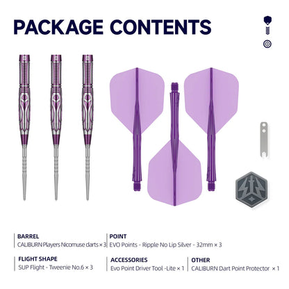 Caliburn Awakening Nicomuse Steel Tip 90% Tungsten Darts - EVO Points