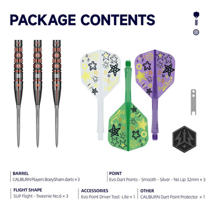 Caliburn - Boeysham Steel Tip Darts - 90% Tungsten Darts - 21g / 23g
