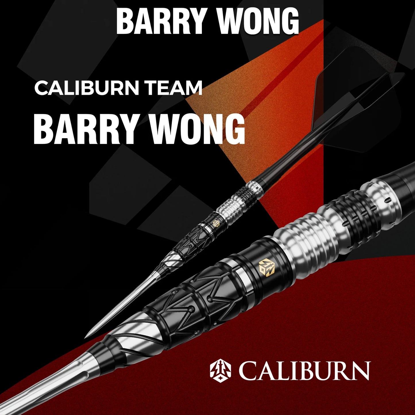 Caliburn - Obsidian Barry Wong Steel Tip Darts - 90% Tungsten Darts - 23g / 25g