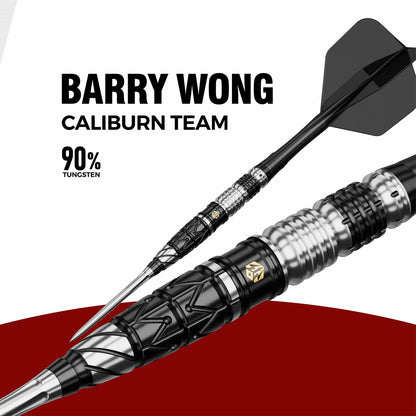 Caliburn - Obsidian Barry Wong Steel Tip Darts - 90% Tungsten Darts - 23g / 25g