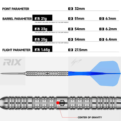 Caliburn Rix R1 Steel Tip 90% Tungsten Darts - EZ-EVO Points
