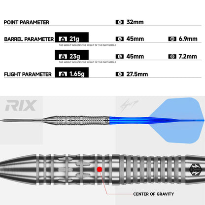 Caliburn Rix R2 Steel Tip 90% Tungsten Darts - EZ-EVO Points