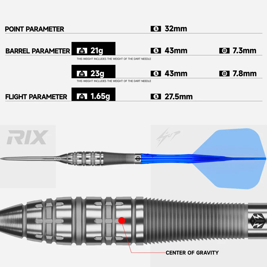 Caliburn Rix R5 Steel Tip 90% Tungsten Darts - EZ-EVO Points