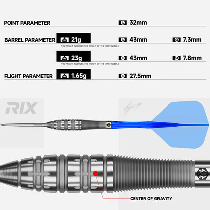 Caliburn Rix R5 Steel Tip 90% Tungsten Darts - EZ-EVO Points