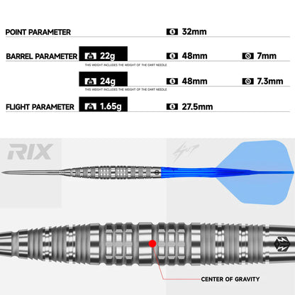 Caliburn Rix R6 Steel Tip 90% Tungsten Darts - EZ-EVO Points