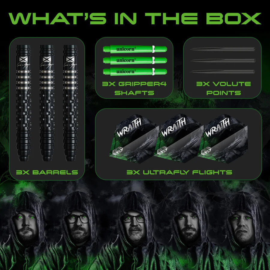 Unicorn Darts - Cameron Menzies Wraith - 90% Tungsten Steel Tip Darts