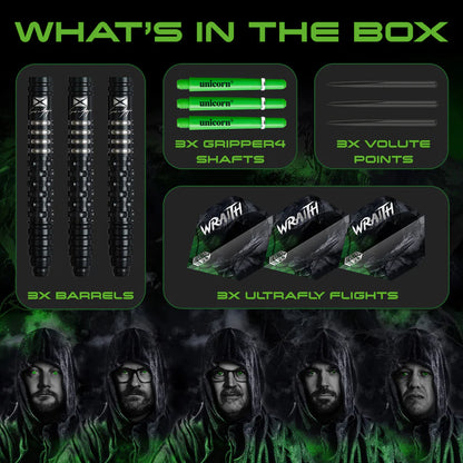 Unicorn Darts - Cameron Menzies Wraith - 90% Tungsten Steel Tip Darts