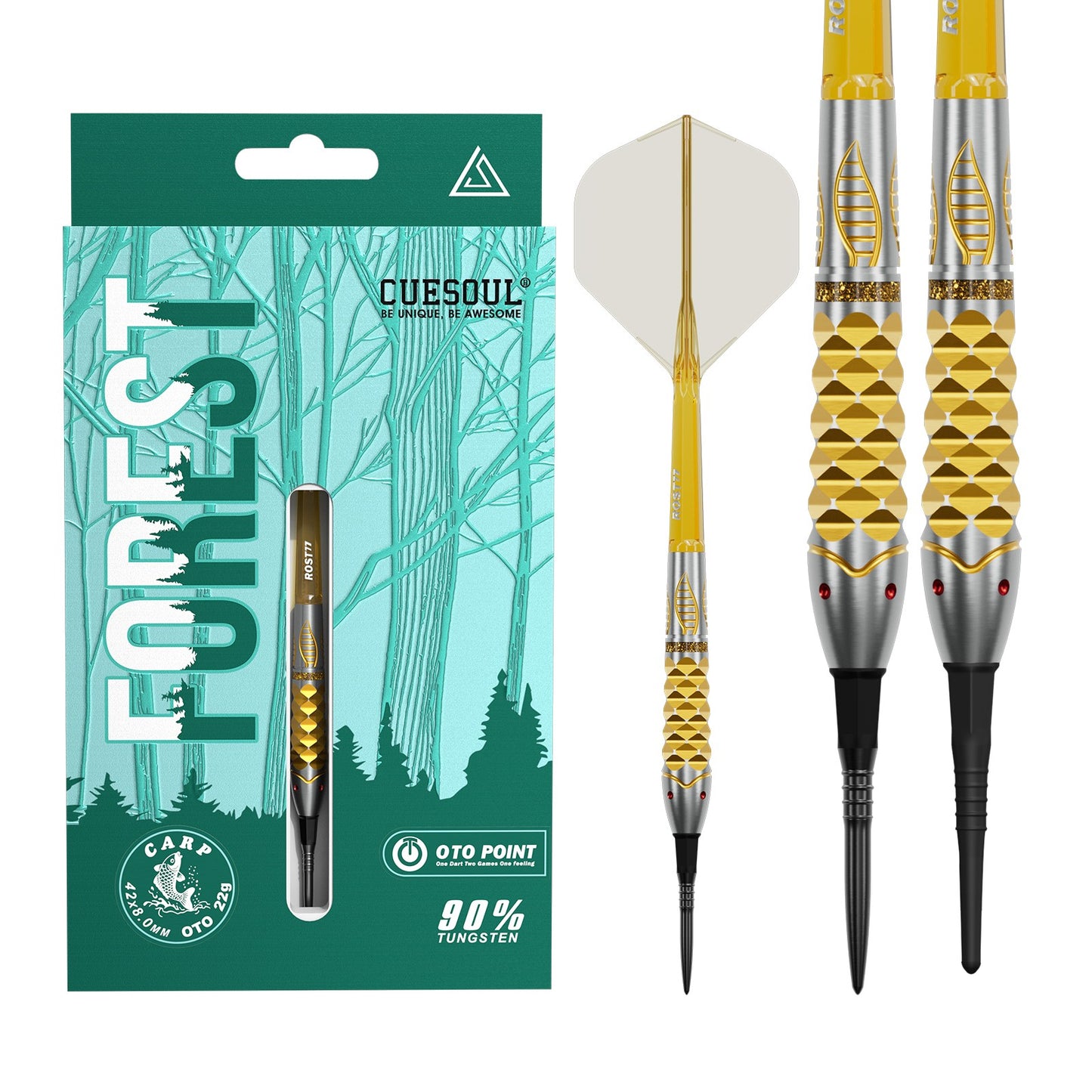 Cuesoul - Forest Carp 22g / 24g - OTO Point - 90% Tungsten Darts
