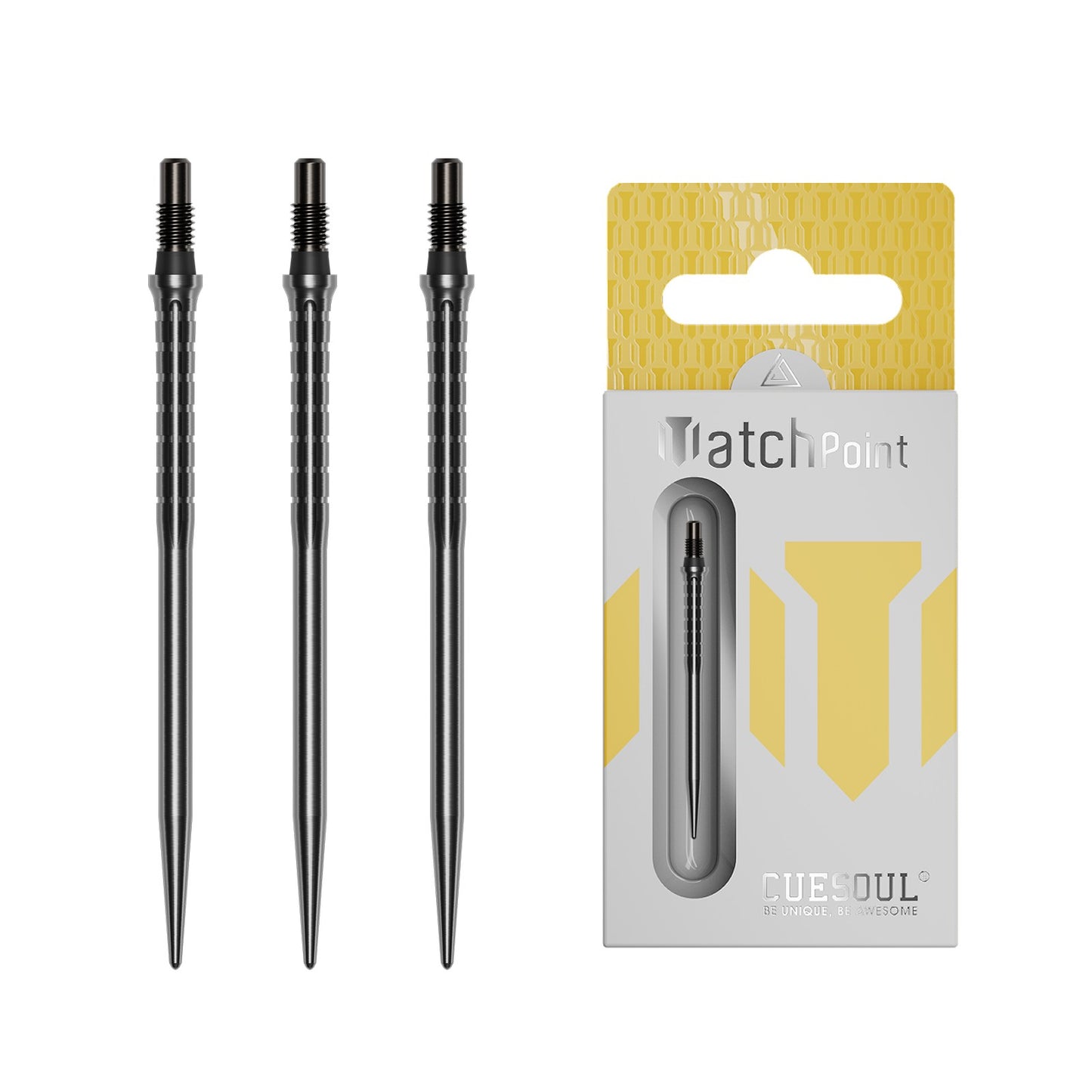 Cuesoul - Match Point (2.5mm thread) - Groove - Steel Tip Dart Points (Set of 3)