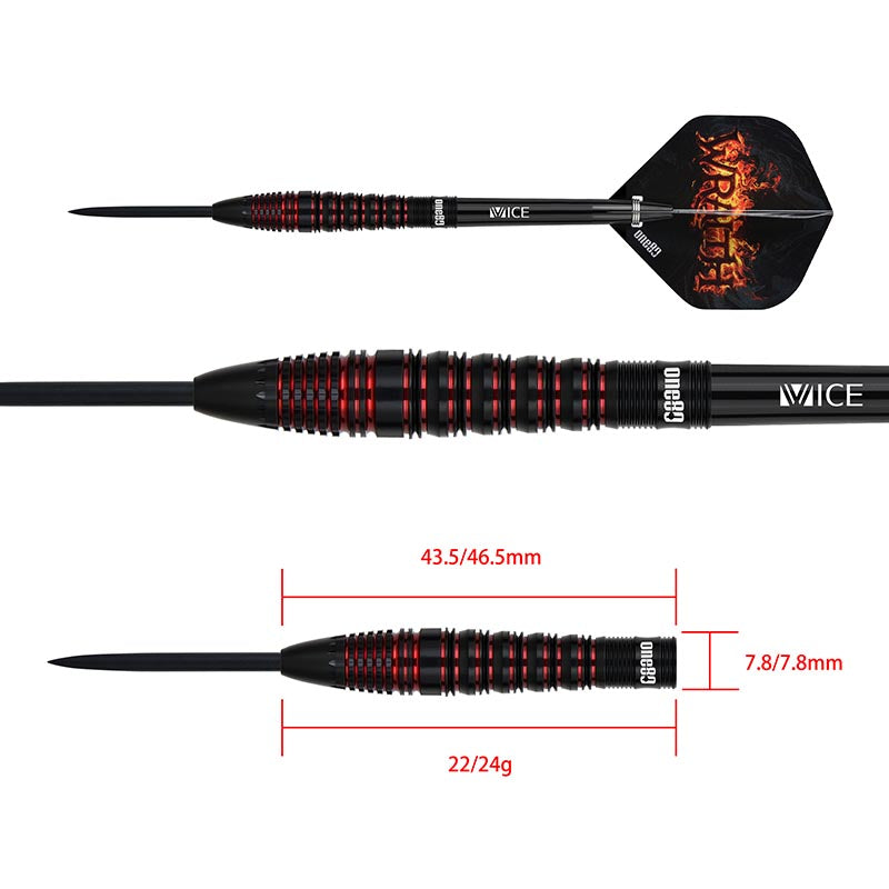One80 Darts - Wraith W4 - 90% Tungsten Darts - 22g / 24g