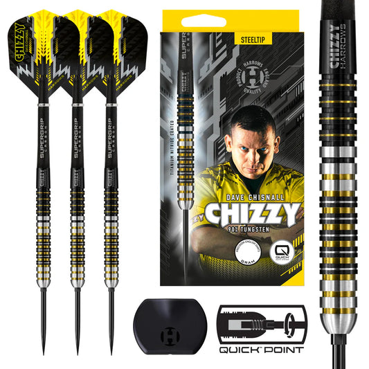 Harrows - Chizzy Dave Chisnall Series 1 QP Quick Point - 90% Tungsten Darts - 21g to 26g
