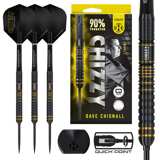 Harrows - Chizzy Series 3 QP Quick Point Dave Chisnall - 90% Tungsten Darts - 21g to 26g