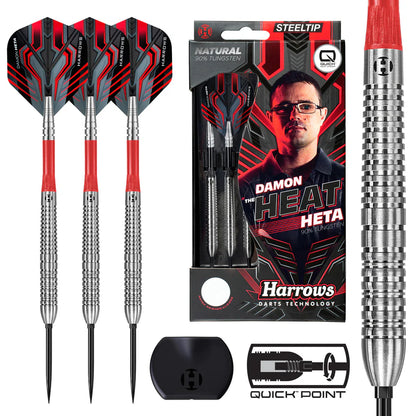 Harrows - Damon Heta Natural The Heat QP Quick Point - 90% Tungsten Darts - 21g / 23g / 25g