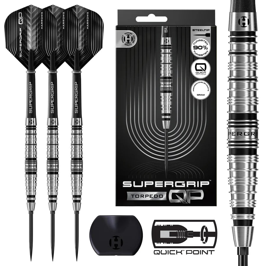 Harrows - Supergrip Torpedo QP - Steel Tip 90% Tungsten Darts