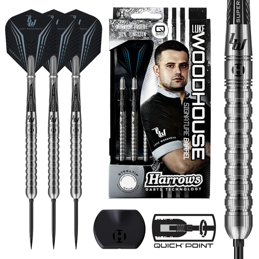 Harrows - Luke Woodhouse Series 1 QP Quick Point - 90% Tungsten Darts - 21g / 23g / 25g