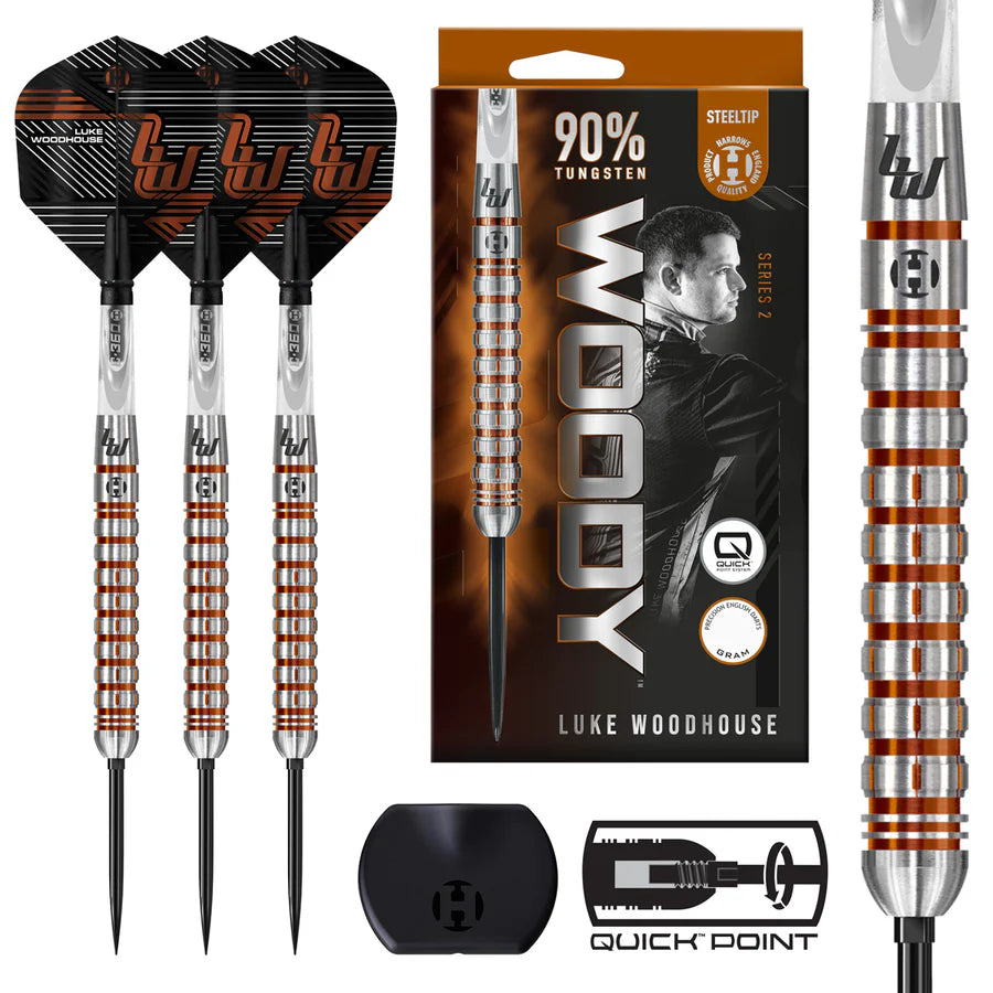 Harrows - Luke Woodhouse Series 2 QP Quick Point - 90% Tungsten Darts - 21g / 23g / 25g
