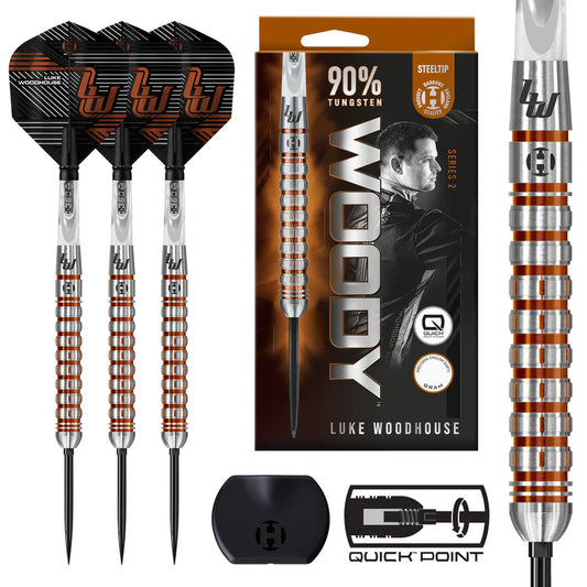 Harrows - Luke Woodhouse Series 2 QP Quick Point - 90% Tungsten Darts - 21g / 23g / 25g