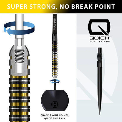 Harrows - Chizzy Dave Chisnall Series 1 QP Quick Point - 90% Tungsten Darts - 21g to 26g