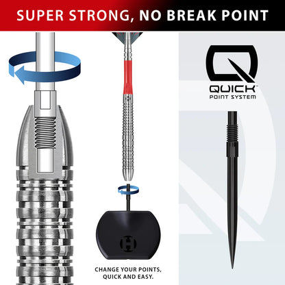 Harrows - Damon Heta Natural The Heat QP Quick Point - 90% Tungsten Darts - 21g / 23g / 25g