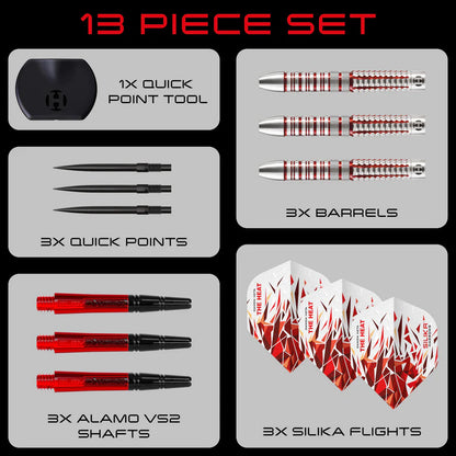 Harrows - Damon Heta Series 2 QP Quick Point The Heat - 90% Tungsten Darts - 21g / 23g / 25g