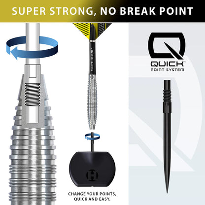 Harrows - NX90 Bomb Profile QP Quick Point - 90% Tungsten Darts - 21g / 23g / 25g