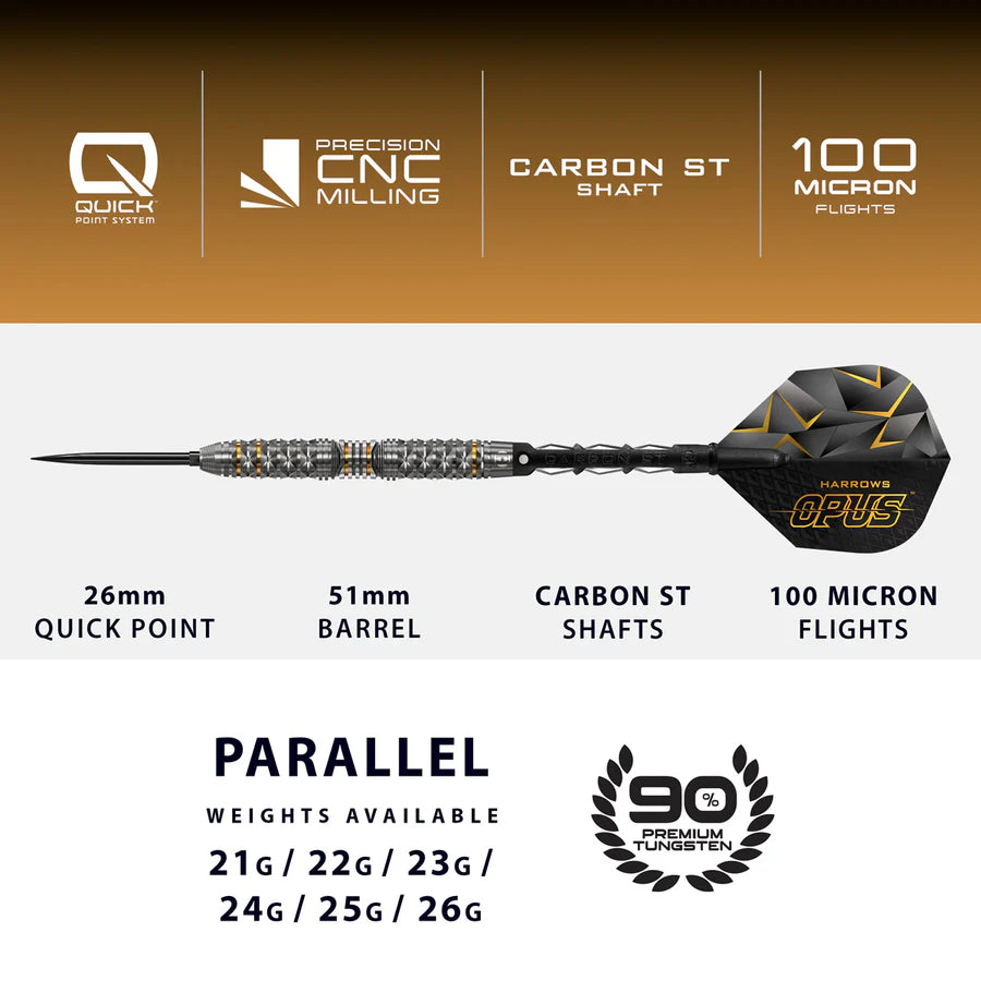 Harrows - Opus QP Quick Point - 90% Tungsten Darts - 21g to 26g