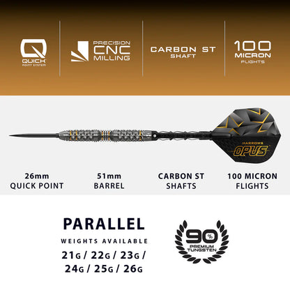 Harrows - Opus QP Quick Point - 90% Tungsten Darts - 21g to 26g