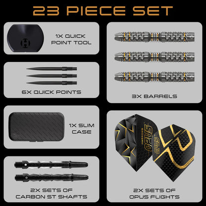 Harrows - Opus QP Quick Point - 90% Tungsten Darts - 21g to 26g