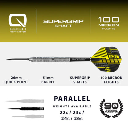 Harrows - NX90 Parallel QP Quick Point- 90% Tungsten Darts - 22g / 23g / 24g / 26g
