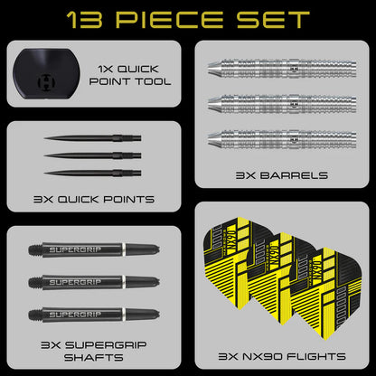 Harrows - NX90 Parallel QP Quick Point- 90% Tungsten Darts - 22g / 23g / 24g / 26g