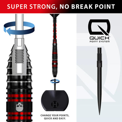 Harrows - Ryan Searle Series 1 QP Quick Point - 90% Tungsten Darts - 22g to 32g