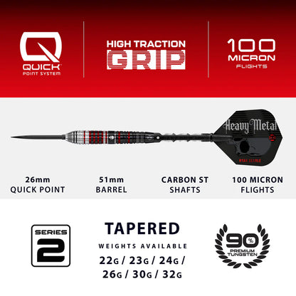 Harrows - Ryan Searle Series 2 QP Quick Point  - 90% Tungsten Darts - 22g to 32g
