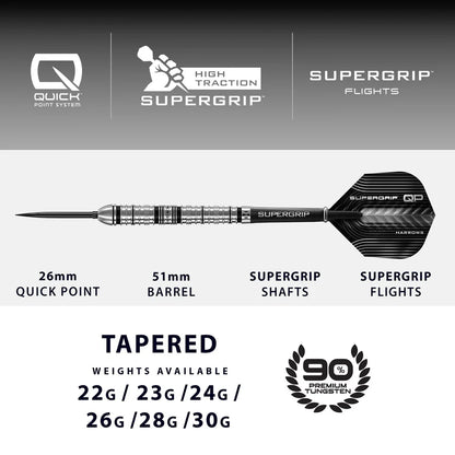 Harrows - Supergrip Tapered QP - 90% Tungsten Darts