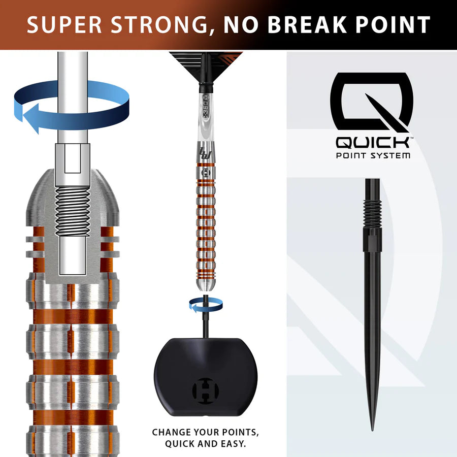 Harrows - Luke Woodhouse Series 2 QP Quick Point - 90% Tungsten Darts - 21g / 23g / 25g