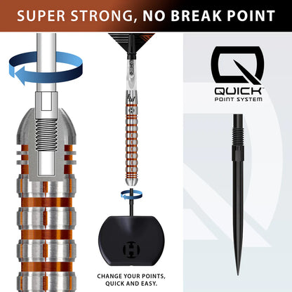 Harrows - Luke Woodhouse Series 2 QP Quick Point - 90% Tungsten Darts - 21g / 23g / 25g
