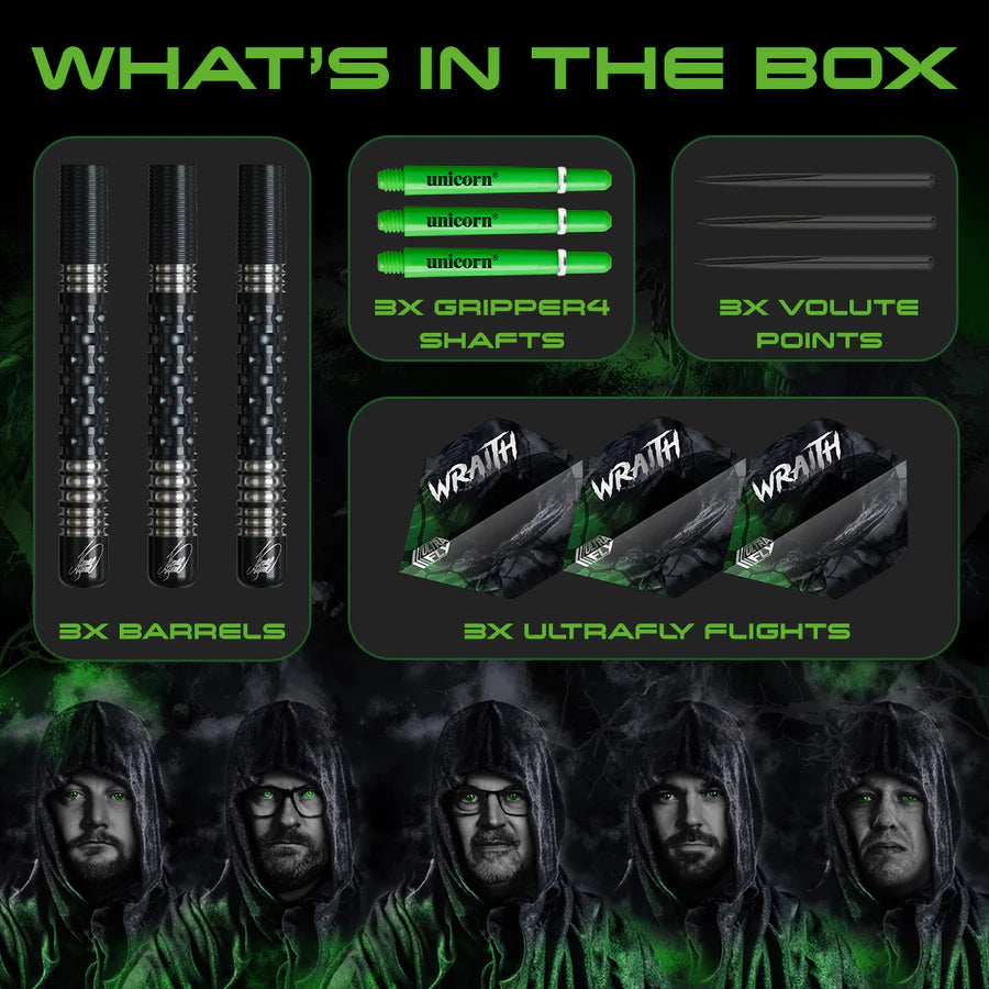 Unicorn Darts - James Wade Wraith - 90% Tungsten Steel Tip Darts