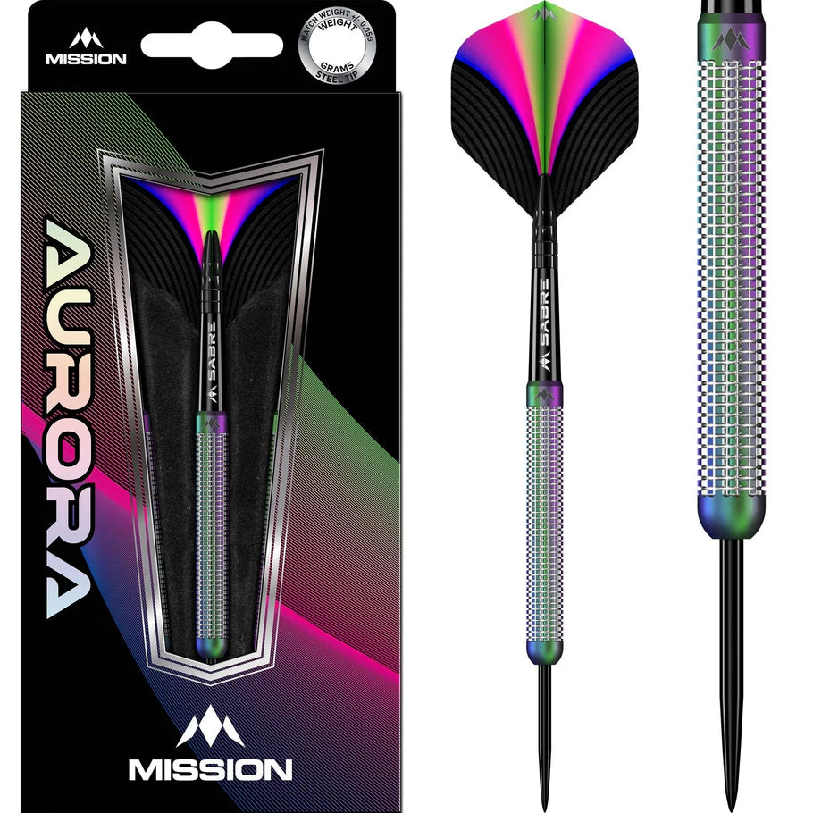 Mission - Aurora -  90% Tungsten Steel Tip Darts - 23g / 25g