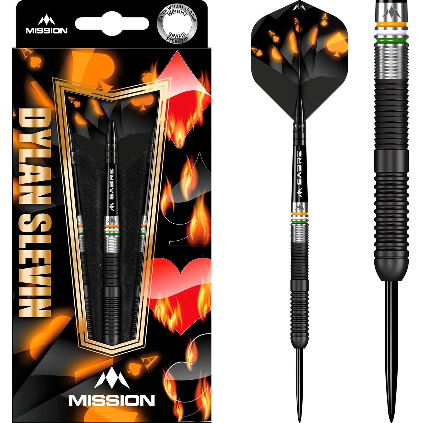 Mission - Dylan Slevin - 90% Tungsten Steel Tip Darts - 21g