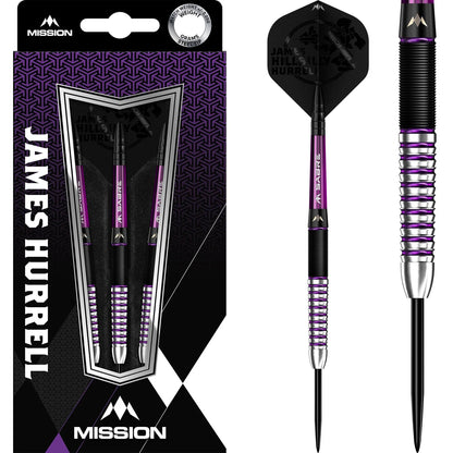Mission - James Hurrell Purple - 90% Tungsten Steel Tip Darts - 26g