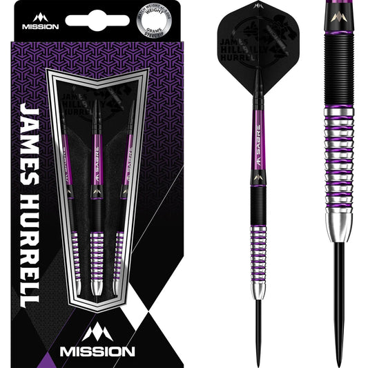 Mission - James Hurrell Purple - 90% Tungsten Steel Tip Darts - 26g