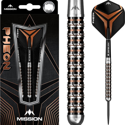 Mission - Pheon - 90% Tungsten Steel Tip Darts - 22g / 24g / 26g