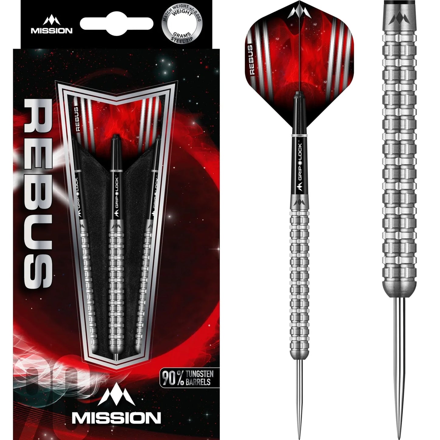 Mission - Rebus M3 - 90% Tungsten Steel Tip Darts - 23g