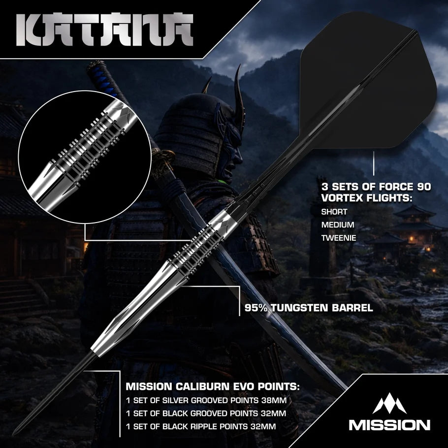 Mission Darts - Katana - 95% Tungsten Darts - 22g / 24g