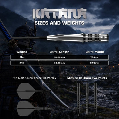 Mission Darts - Katana - 95% Tungsten Darts - 22g / 24g