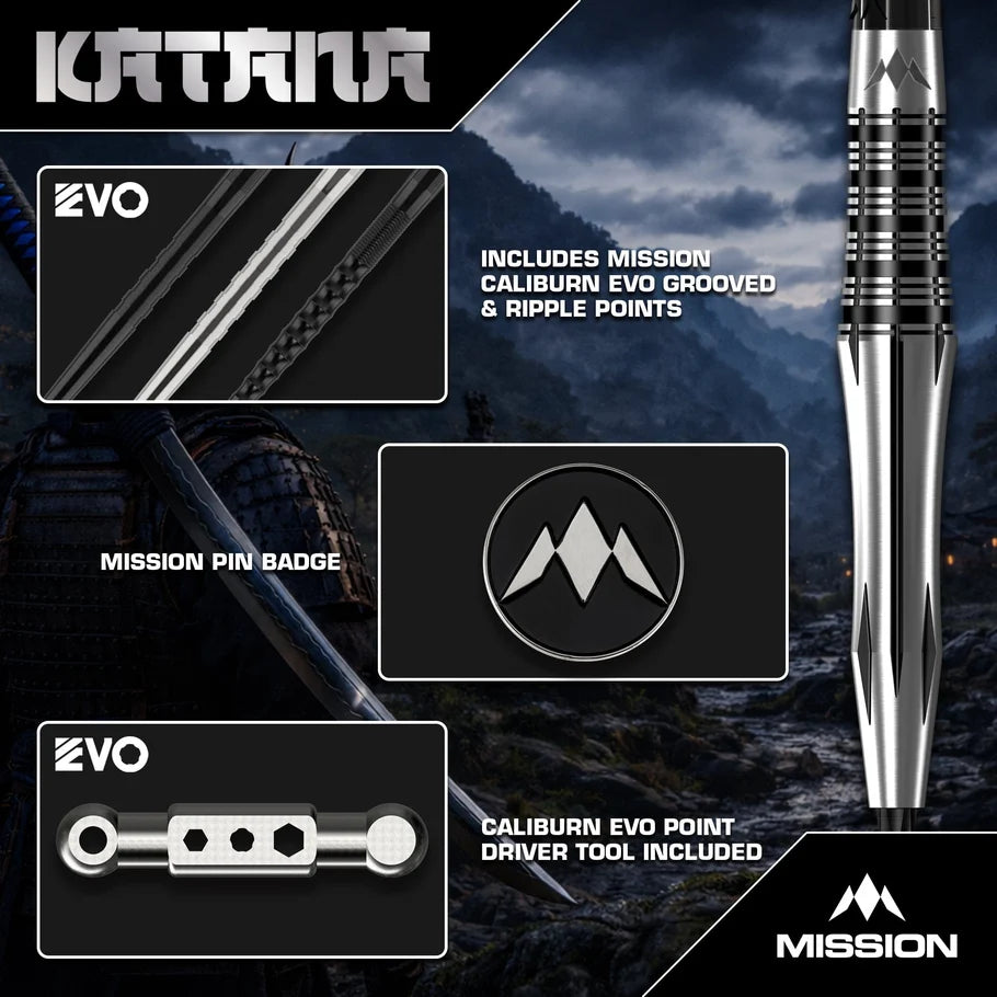Mission Darts - Katana - 95% Tungsten Darts - 22g / 24g