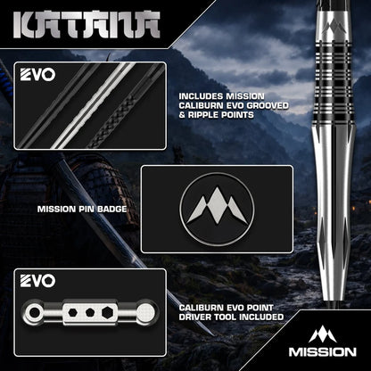 Mission Darts - Katana - 95% Tungsten Darts - 22g / 24g
