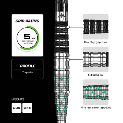 Mission - Mantis - 95% Tungsten Steel Tip Darts